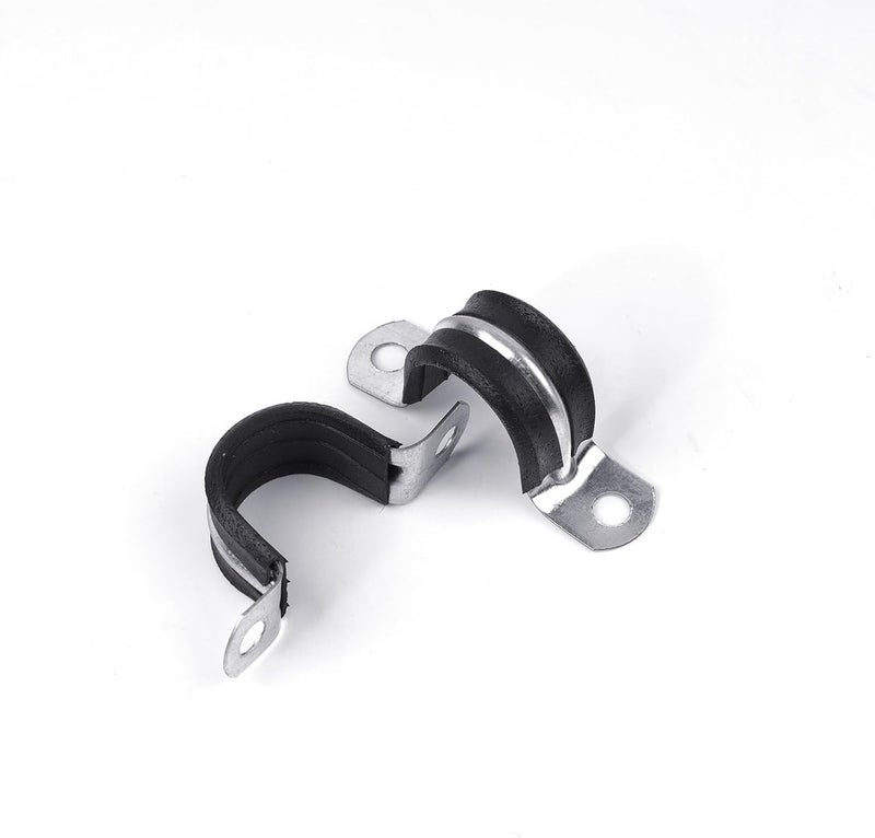 RGFXA 12PCS 3/4 Inch Cable Clamps, 2 Holes U Bracket Rubber Cushioned Insulated Clamp, Sturdy Clamp Conduits Strap Clamps for Pipe Fixing on Various Surfaces - Image 1